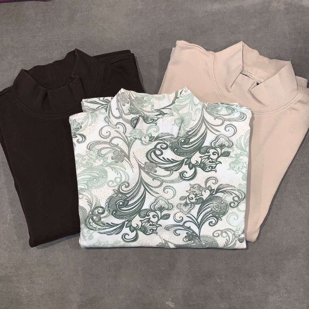 Three Karen Scott turtle necks